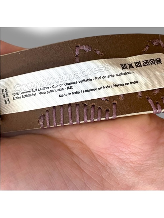 NWT Free People Swift Haze Embroidered Buffalo Leather Belt Moon Dust White S/M main image 4